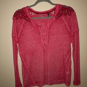 BUFFALO DAVID BITTON | LACE LONG SLEEVE SHIRT